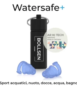 Tappi per orecchie Watersafe+ con tecnologia AR KI Misurazione -Sport acquatici, nuoto, docce, bagno